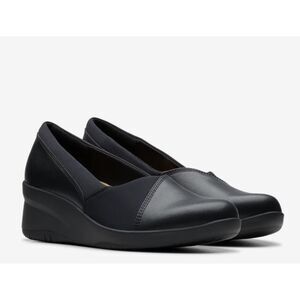 NWT Leather Clarks Suttyn Walk Wedge Slip-On - 10M